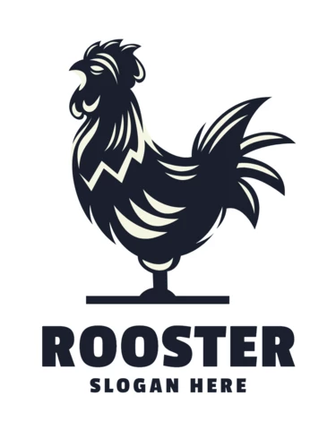 Modèle de conception de logo de coq