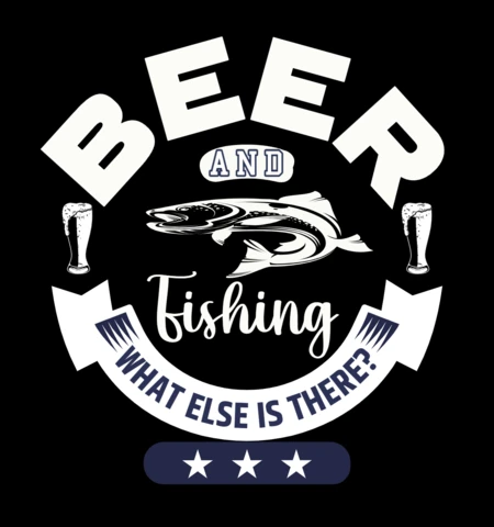 Modèle de t-shirt bière et pêche
