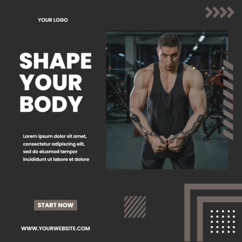 Shape your Body Gym Werbe-Instagram-Post-Design-Vorlage