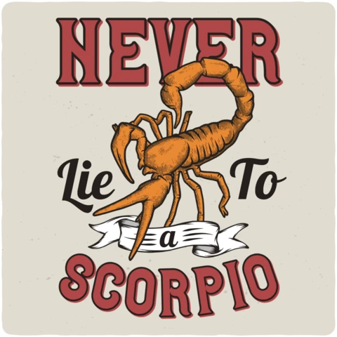 Never Lie To Scorpio Vintage T-shirt Design Template