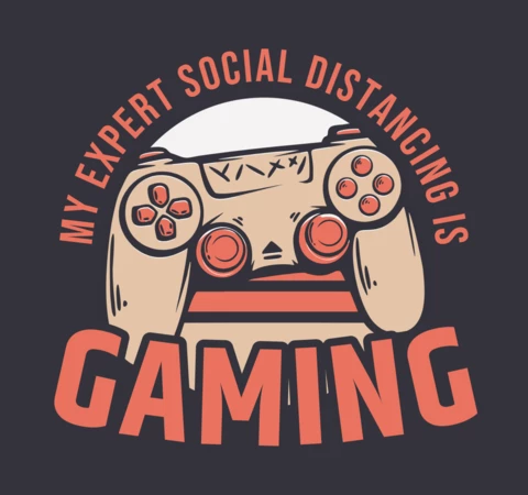 Gaming With Stick Game Console Vintage T-Shirt Design Template