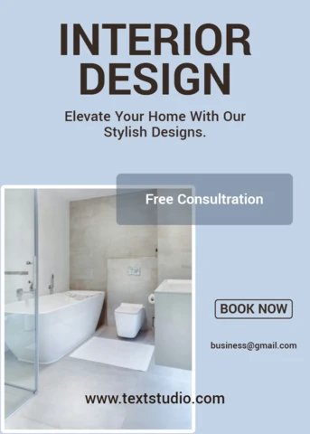 Plantilla de diseño de interiores moderno para volante de consulta de hogar elegante
