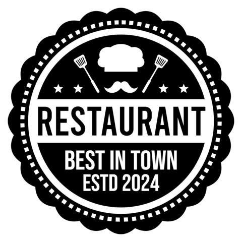 Modèle de logo de restaurant noir