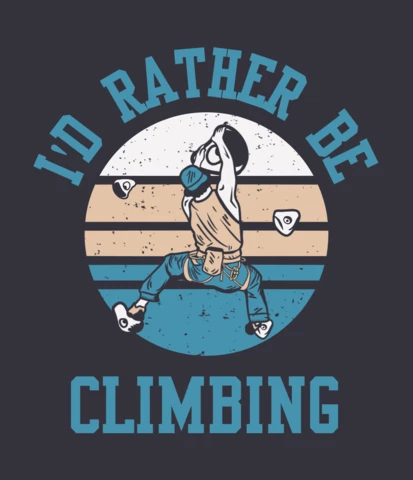 Climber Man Climbing Wall Vintage T-shirt Design Template