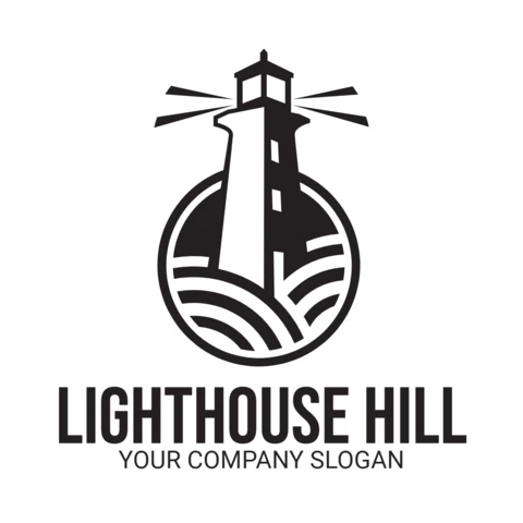 Leuchtturm hügel logo design Vorlage