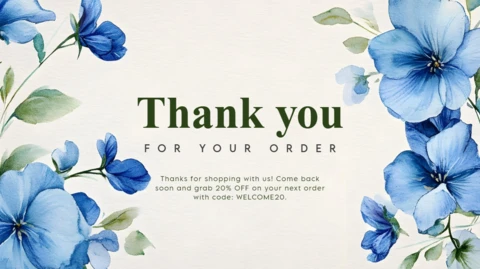 Minimalist Greenery Thank You Purchase Card Design Template