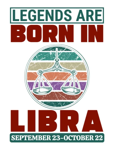 Retro-Inspired Libra Zodiac Design Template: Legends Are Born In Libra