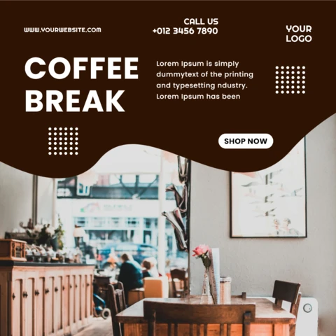 Modello di post instagram per pausa caffè