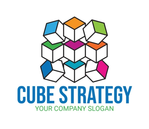 Modèle de logo pour la stratégie du cube