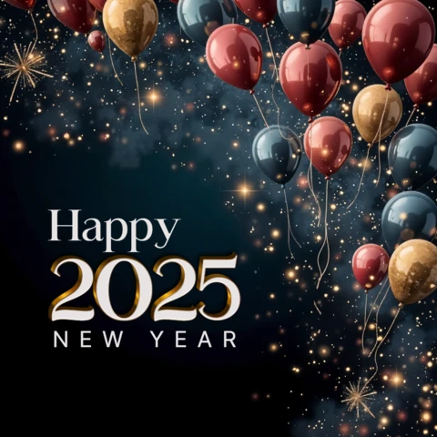 Modèle de ballon de bonne année 2025