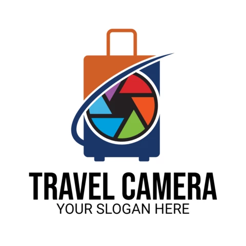 Travel Camera Logo Design Template