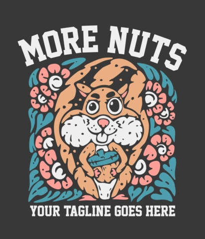 Écureuil portant un modèle de conception de t-shirt vintage de noix