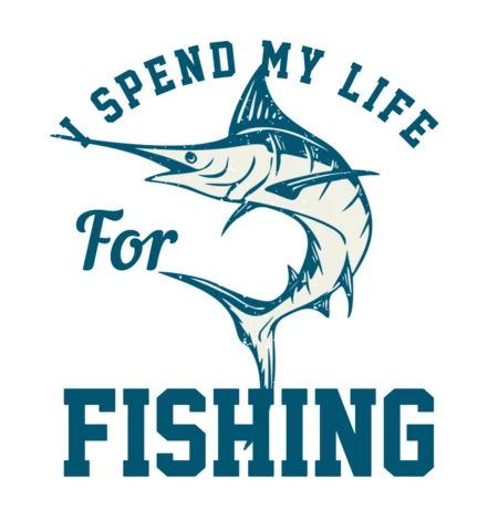 Fishing with Marlin Fish Vintage T-shirt Design Template