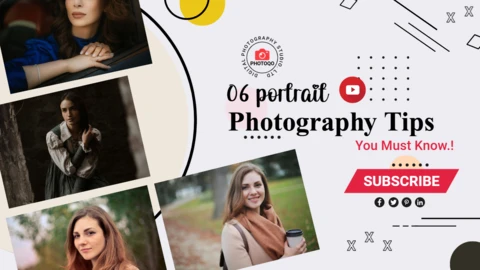 Photography Collage YouTube Channel Thumbnail Post Design Template