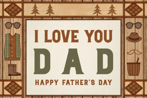Rustic Father's Day Design Template: I Love You Dad