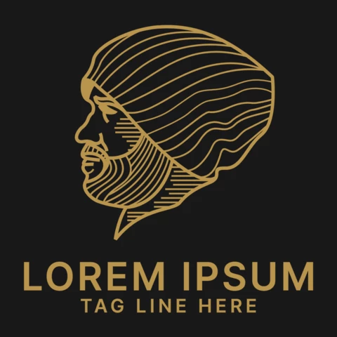 Man Line Art Logo Design Template