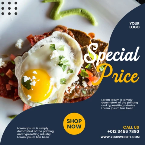 Specjalna cena żywności promocyjny szablon postu w mediach społecznościowych