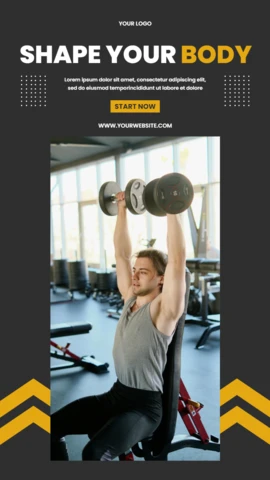 Yellow Chevrons Social Media Story Post Design Template