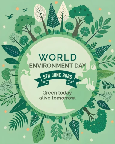 Modèle de conception pour la journée mondiale de l'environnement vert pour sensibiliser à l'écologie