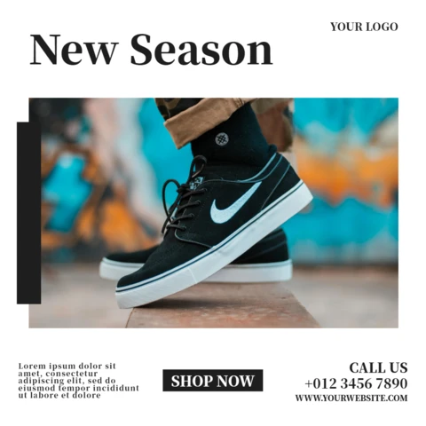 New Season Sneakers Sale Instagram Post Design Template