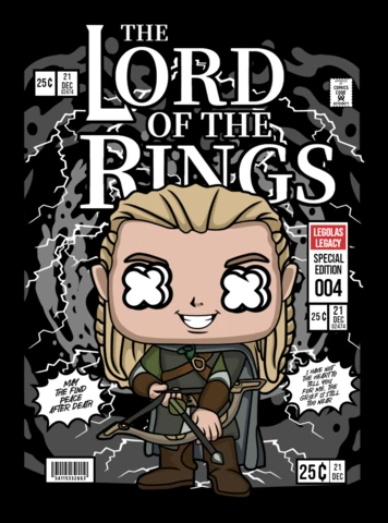 El señor del anillo personaje de dibujos animados plantilla de diseño de portada de revista