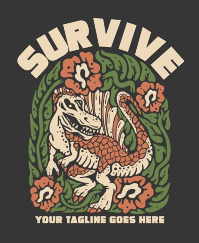 Spinosaurus Vintage T-shirt Design Template