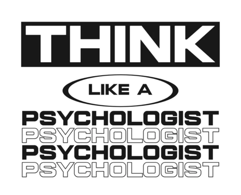 Think Like a Psychologist Repeating Typography Mindset T-Shirt Design Template