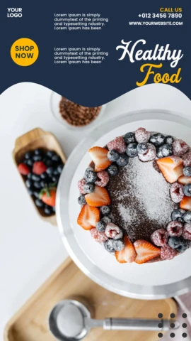 Healthy Food Restaurant Promotional Instagram Story Post Design Template
