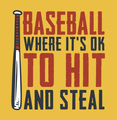 Baseball Slogan Vintage T-shirt Design Template
