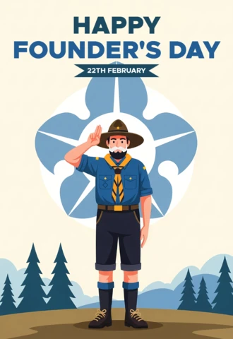 Happy Founder's Day Scout Design Template for Celebration Posters
