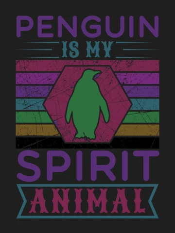 Modèle de conception d'un animal spirituel rétro, le pingouin