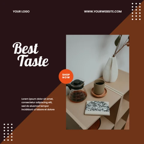 Best taste coffee plantilla de diseño de post de instagram
