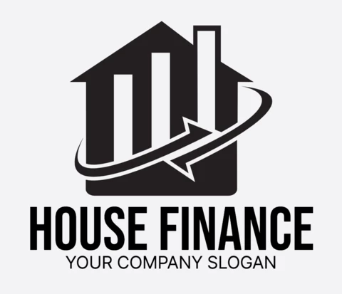 Haus finanzieren logo design vorlage schwarz