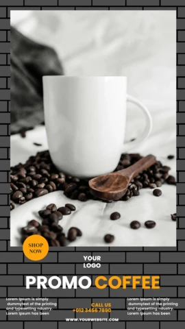 Coffee Shop Promotional Instagram Story Post Design Template