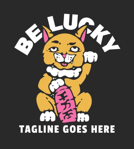 Soyez chanceux modèle de conception de t-shirt chat maneki neko