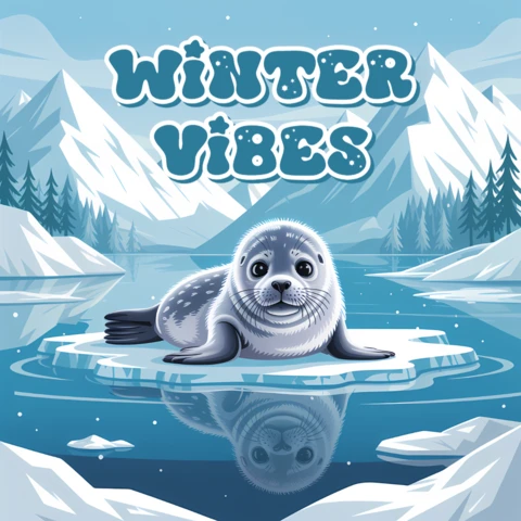 Winter-Vibes-Siegel-Designvorlage für Grußkarten