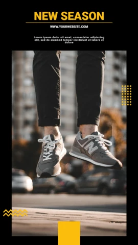 Nueva temporada zapatillas instagram historia post plantilla de diseño