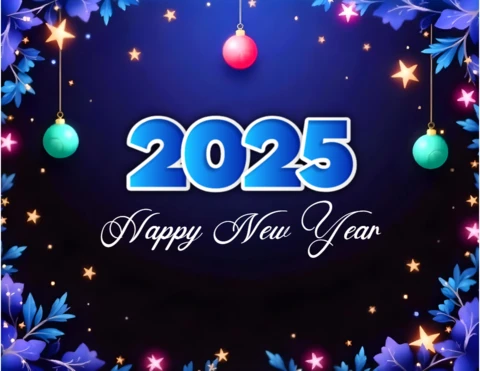 2025 happy new year festive night design template