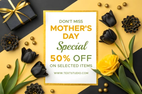Elegant Mother's Day Promotion Template with Floral Design for Special Offer