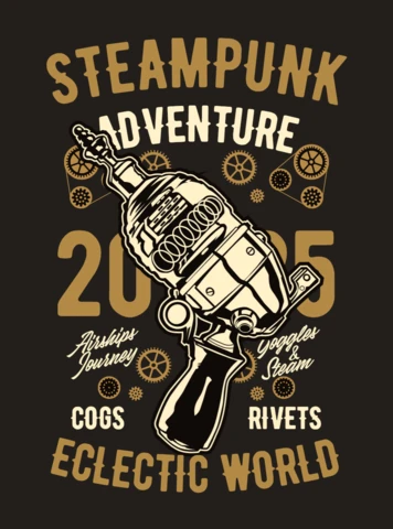 Steampunk Adventure T-shirt Design Template