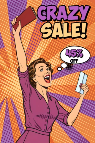 Pop Art Sale Announcement Template for Promotional Flyers