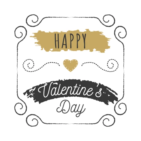 Happy Valentine's Day Badge Template Design