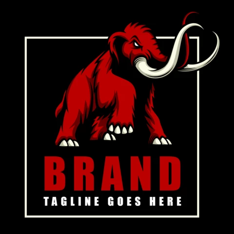 Red Mammoth Logo Design Template