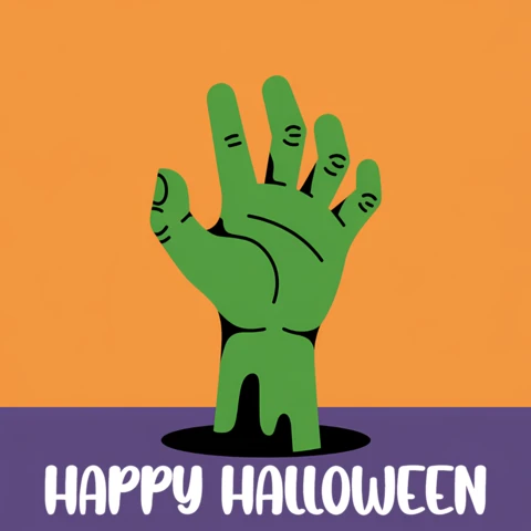 Template de design de mão assustadora para convites de festa de Halloween