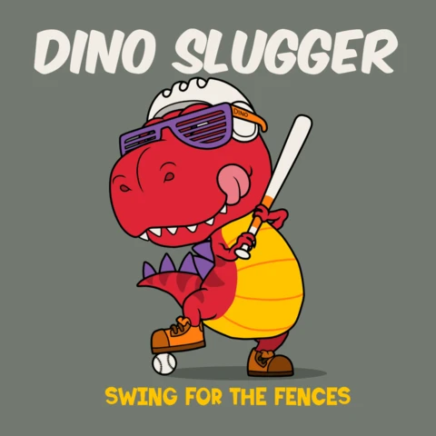 Dino Slugger Baseball Design Template: Swing for The Fences