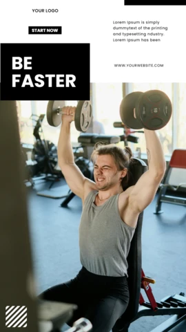 Be Faster Fitness Center Instagram Story Post Design Template