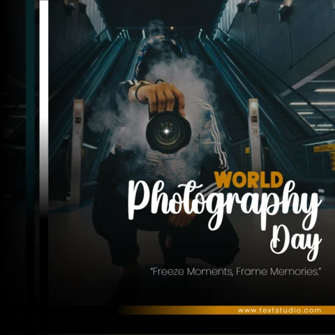 Yellow and Black World Photography Day Social Media Post Template