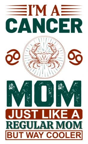 Cool Cancer Mom Design Template: Fun Zodiac Graphic for Custom T-Shirts