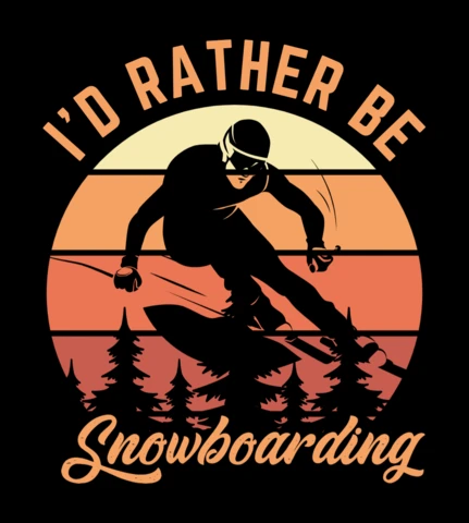 I'd Rather Be Snowboarding T-Shirt Design Template