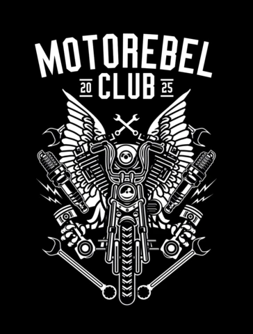 Plantilla de diseño de camiseta con alas de motocicleta